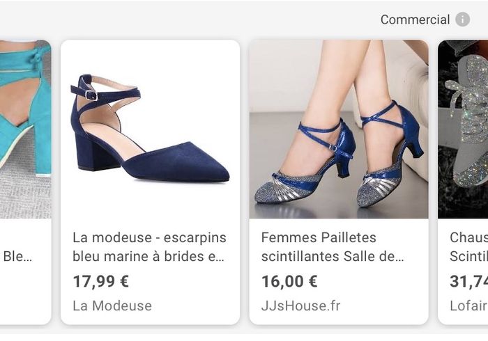 Recherche chaussures bleues - 1
