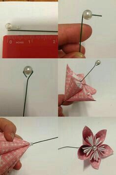 Fleur en origami - premier test : besoin d'aide pour coller - 2