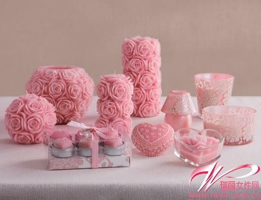 Bougie rose. - 4
