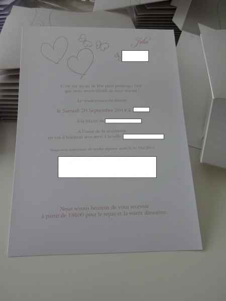 Notre faire part : les cartons d'invitations