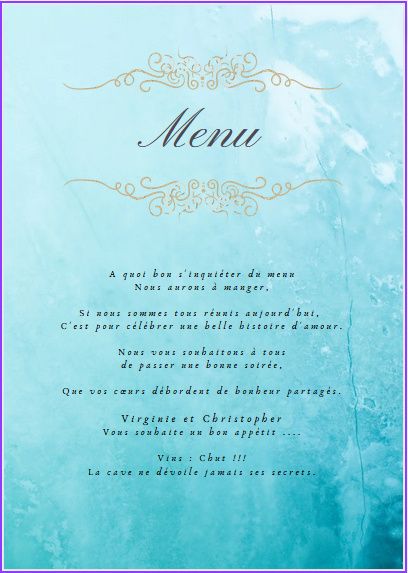 Carte menu 2