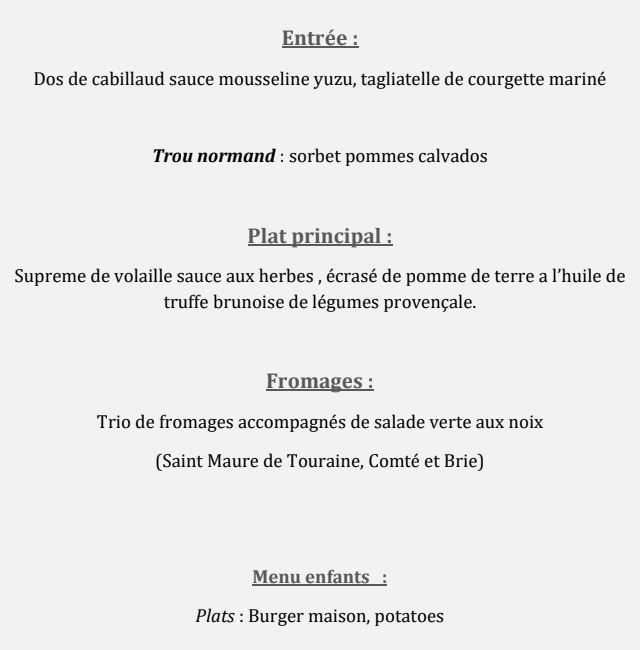 Nous avons goûté et choisi le menu!!! 1