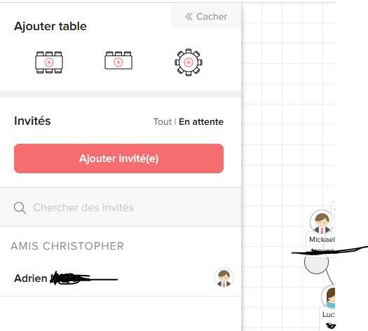 Supprimer des invités sur le plan de table 2