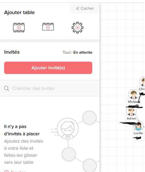 Supprimer des invités sur le plan de table - 1