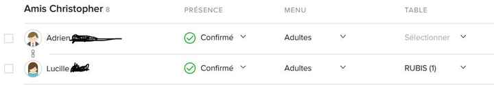 Supprimer des invités sur le plan de table - 3