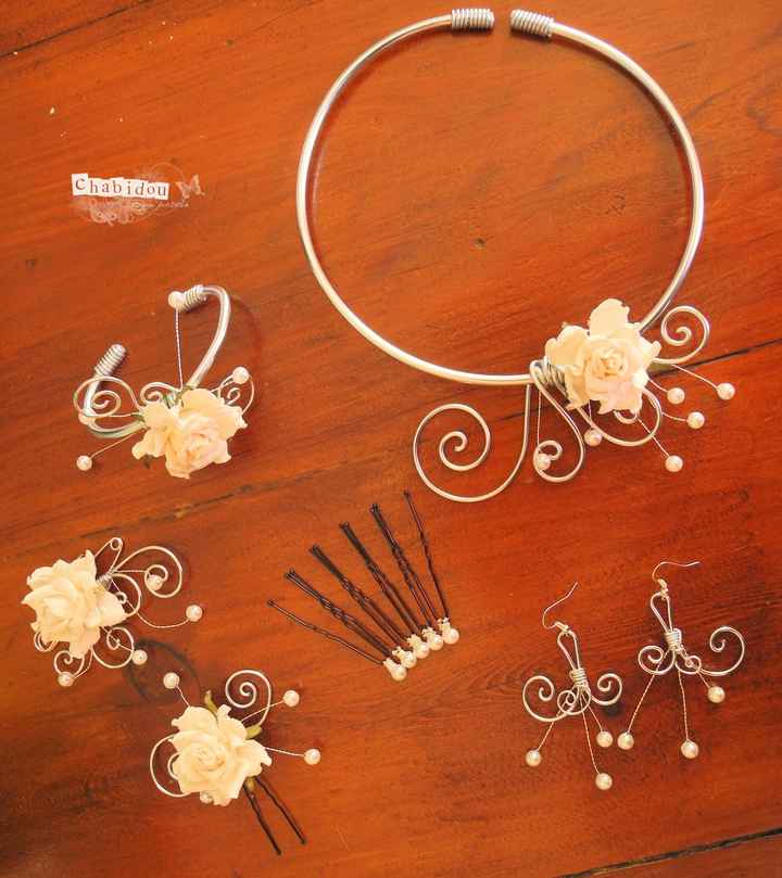 Parure Fleur blanche - Complète