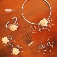 Parure Fleur blanche - Complète