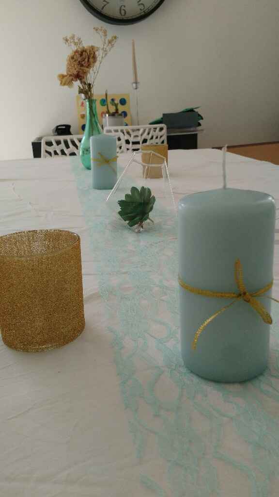 Ma déco : vert menthe , doré , blanc / succulente olivier et eucalyptus - 3