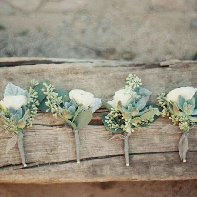 Ma déco : vert menthe , doré , blanc / succulente olivier et eucalyptus - 15