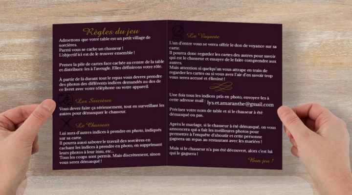 Jeu de table mariage - 2