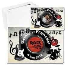 Livre d'or et porte alliances pour mariage Rouge, noir, blanc rock and roll, musique - 1