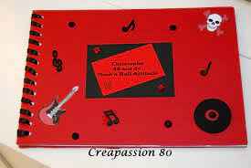 Livre d'or et porte alliances pour mariage Rouge, noir, blanc rock and roll, musique - 2