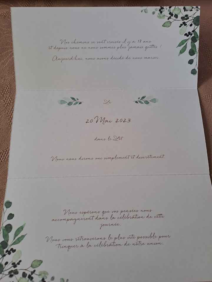 Faire part et non pas invitation - 3