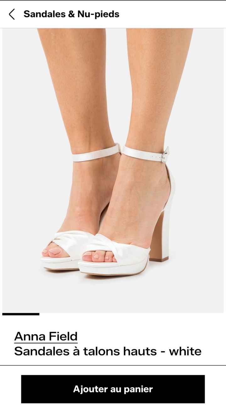 Bonjour,  J'ai flashé sur ces chaussures Anna Field pour mon mariage, mais après avoir regardé vos a