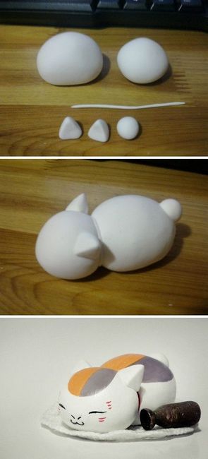 manekineko en pâte a modeler
