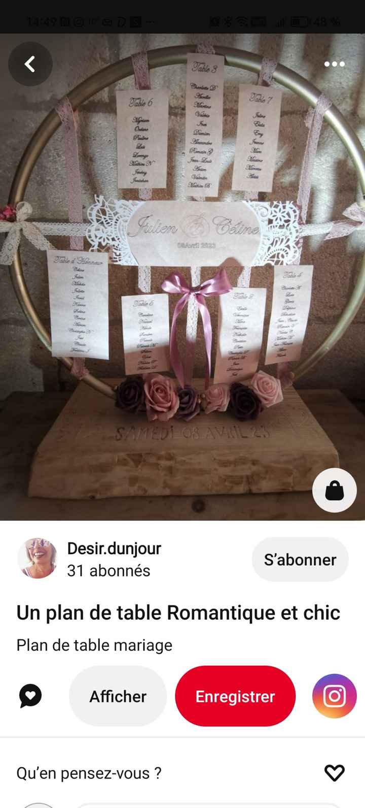 Idée de plan table - 3
