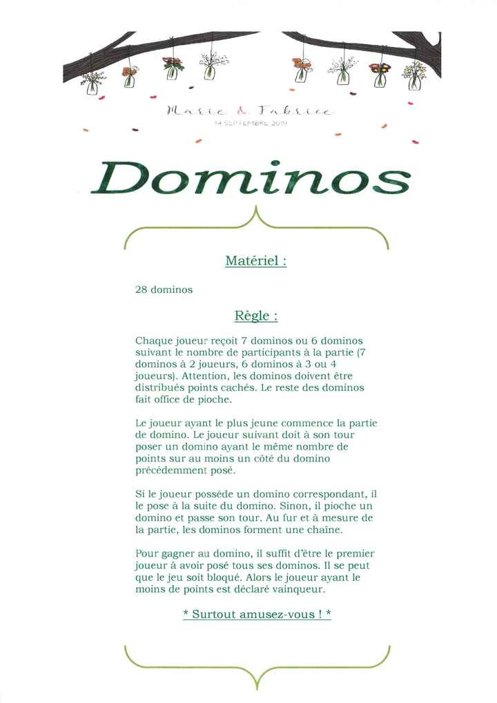 affichette dominos