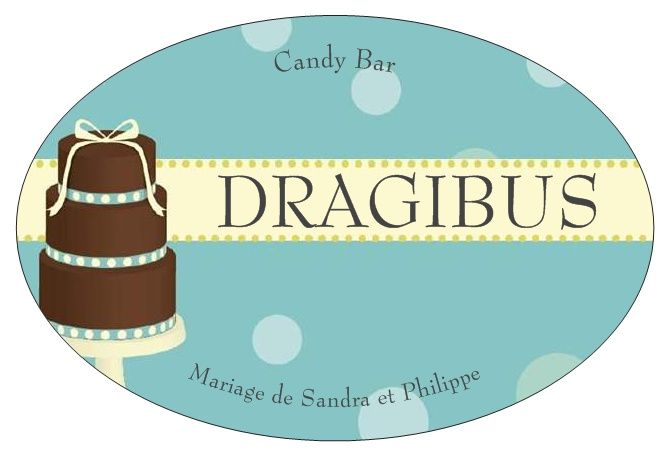 etiquette "dragibus" pour bar a bonbons