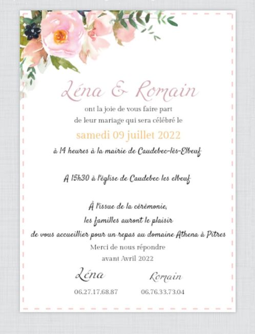 Concours voici mon Faire-part , Léna 2