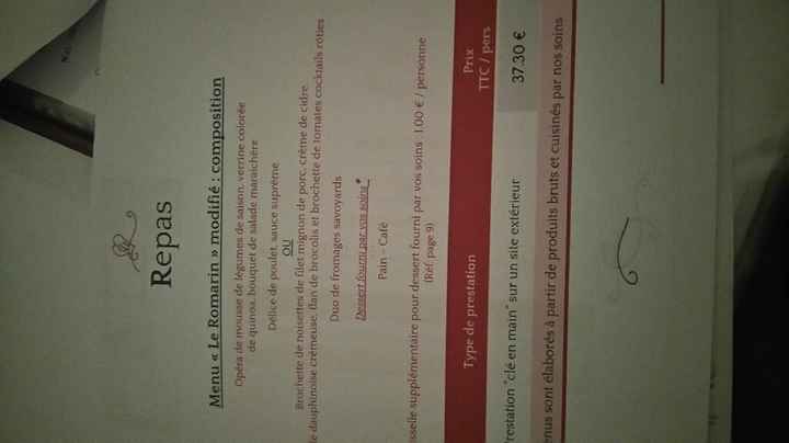 Votre avis pour traiteur et menu - 1