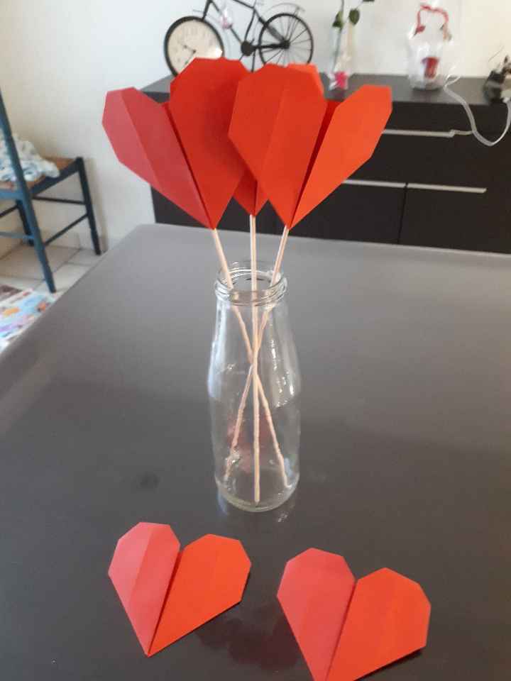 Début de mes coeurs origami - 1