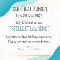 Certificat d'union/ de mariage - 1