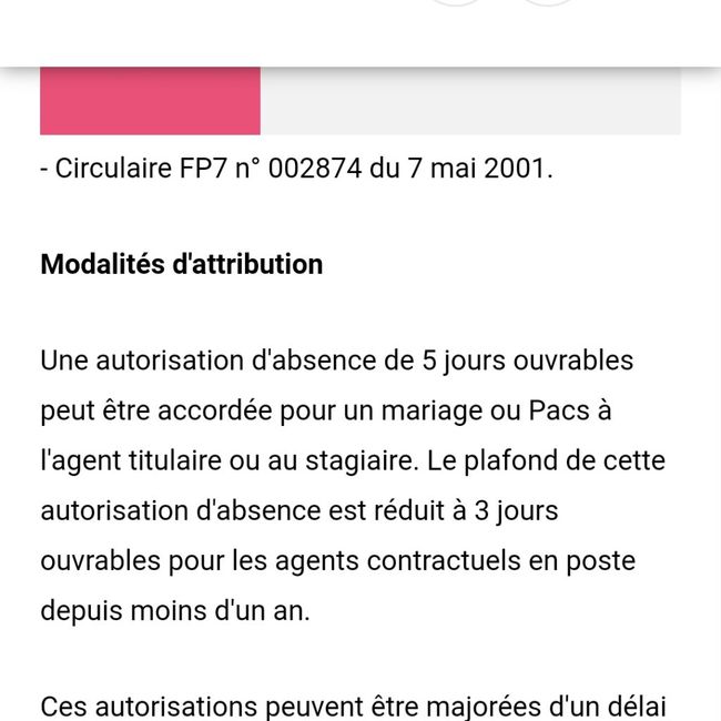 Congés mariage Professeur des ecoles 1