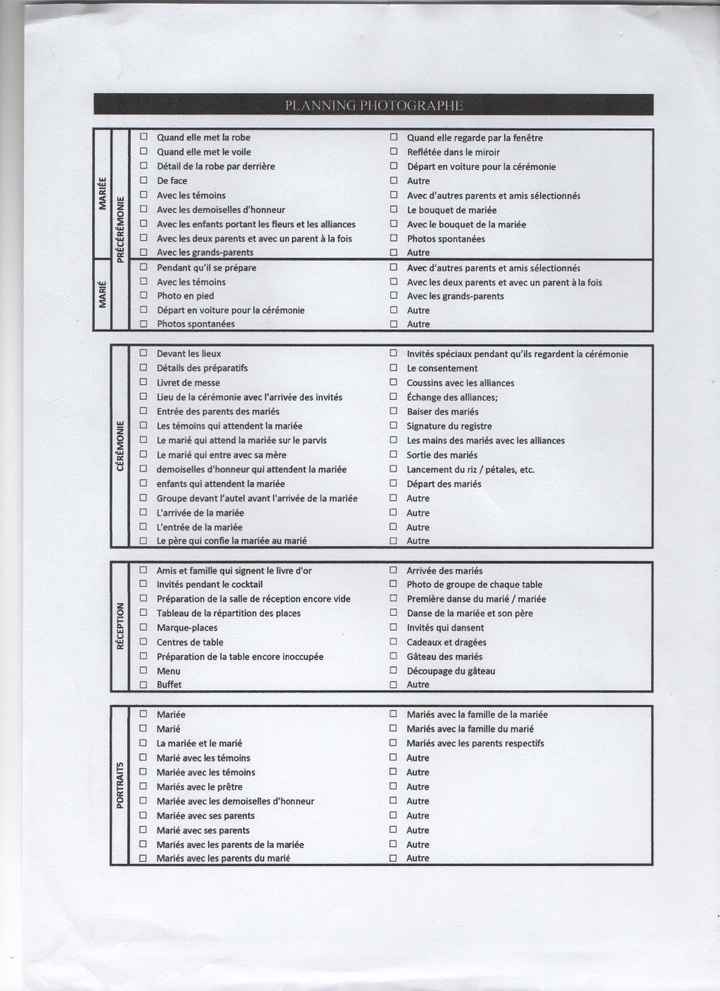 liste photographe