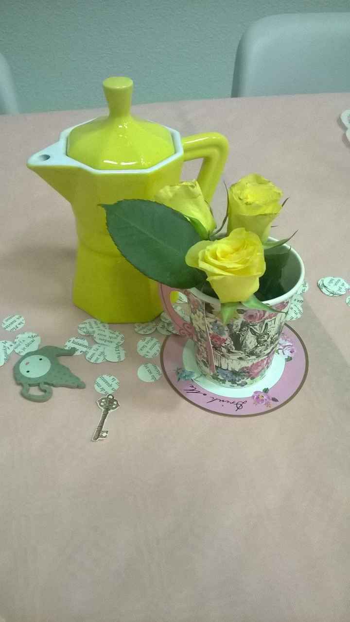théière et tasse avec roses...