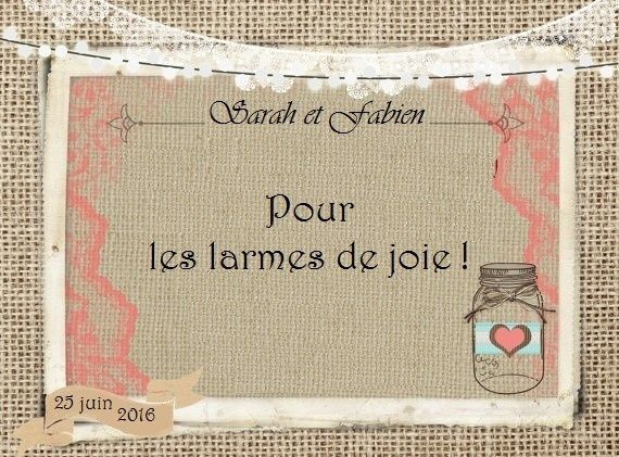...mes étiquettes pour les sachets de mouchoirs...