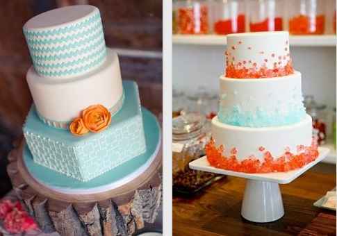 Wedding cake turquoise-orange