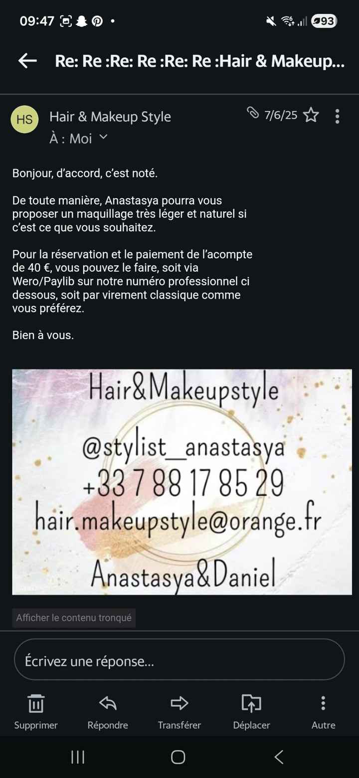 Annulation coiffeuse maquilleuse et non remboursement - 2