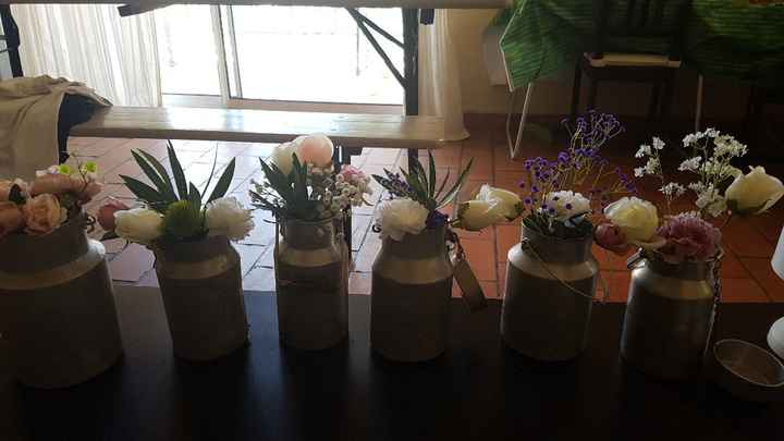 Déco centre de table thème Alice et champêtre. - 3