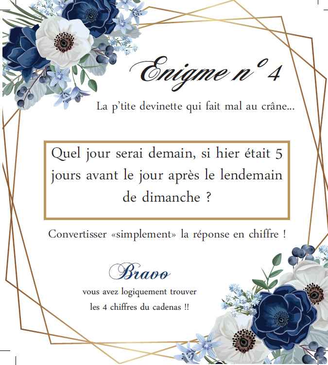 Enigme, jeux du champagne - 4