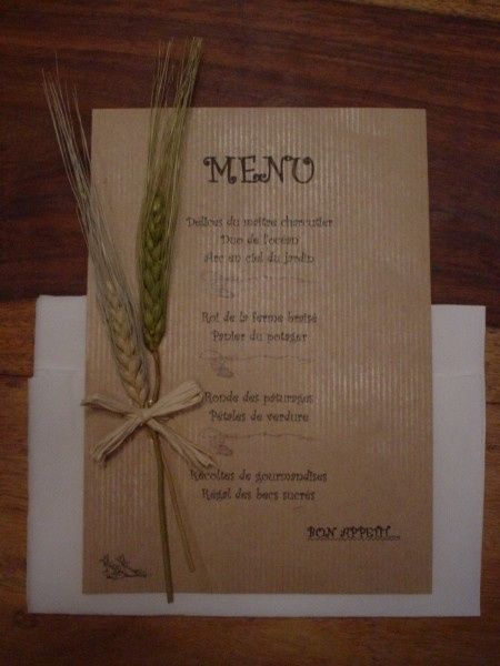 Et voilà le menu
