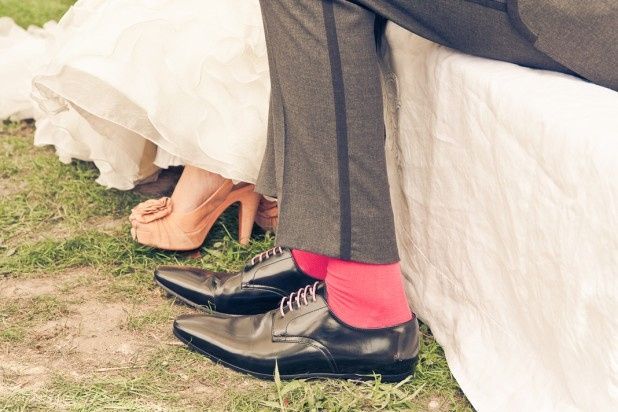 J'adore les chaussures de la mariée