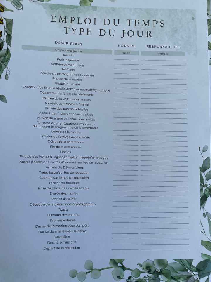 Liste/pense bête à J-9 ! - 2