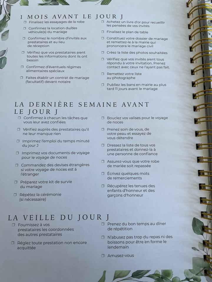 Liste/pense bête à J-9 ! - 5