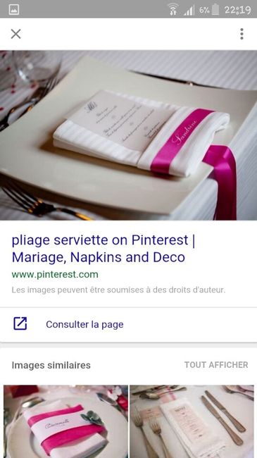 Pliage de serviette - 1
