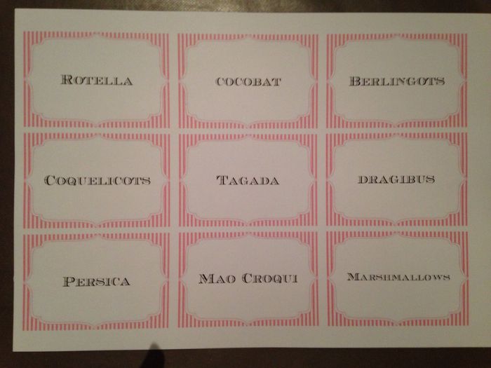 Étiquettes candy bar