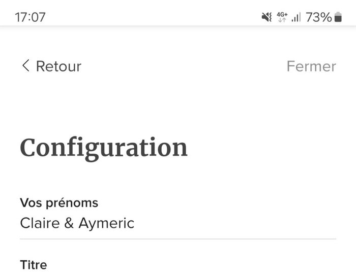 Juste le prénom sur le site du mariage 1