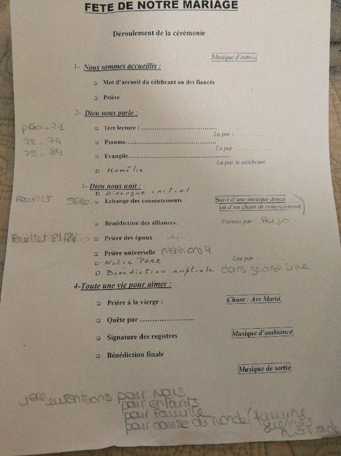 Feuillets distribués à l'église - 1