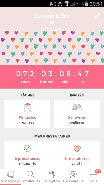Oú en sont vos compteurs Mariages.net ? - 1