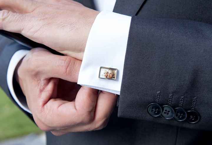 bouton de manchette avec photo