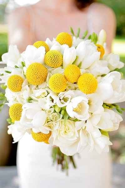 Bouquet mariée jaune et blanc