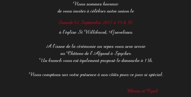 Faire part repas + brunch