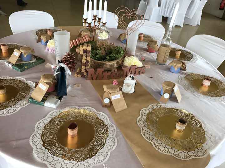 Decoration de table ronde champetre, bohème - 1