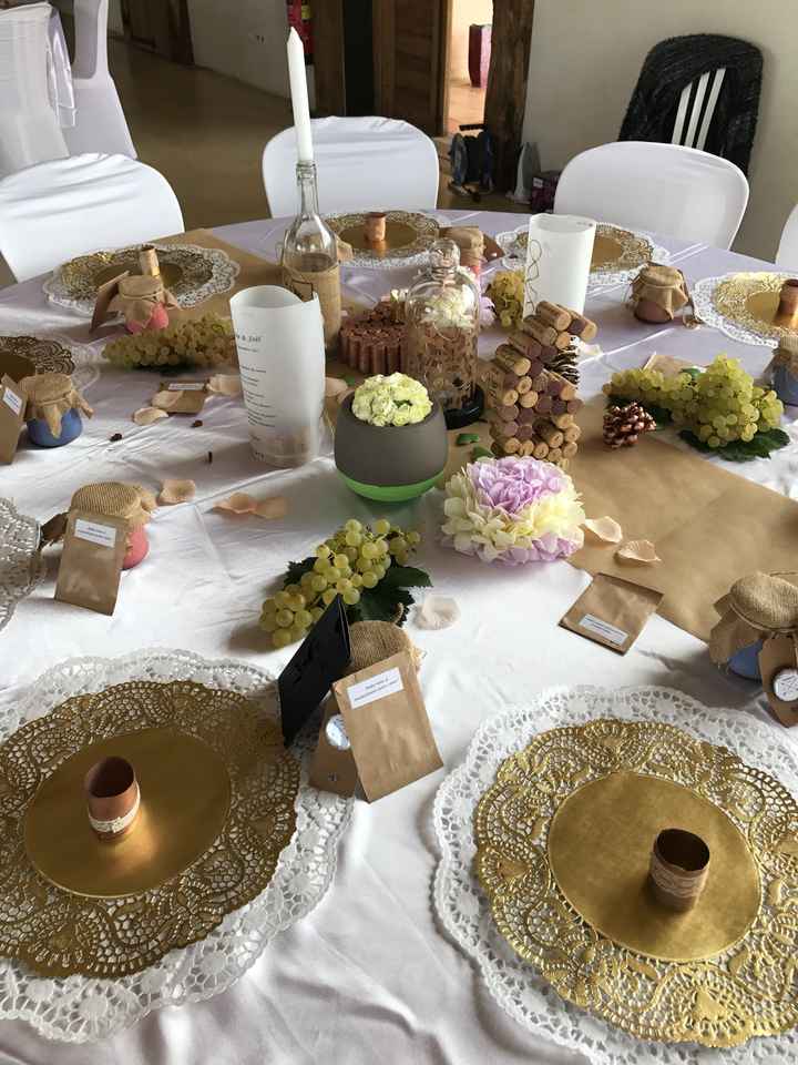 Decoration de table ronde champetre, bohème - 2