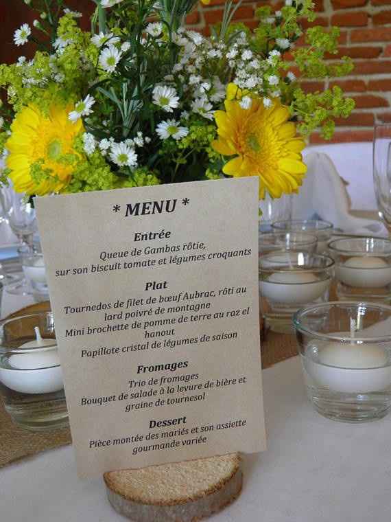 menu sur chaque table (coté menu)