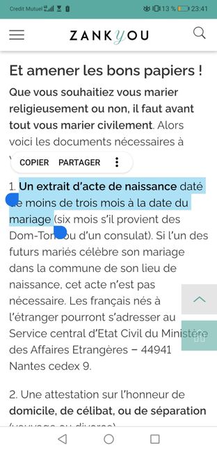 Dossier de mariage et bail de location 1